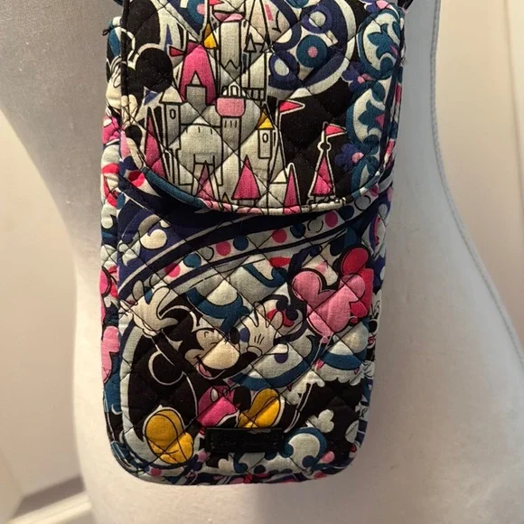 Vera Bradley Disney Mickey Mouse Cellphone Crossbody with Quilted Floral Design - Picture 2 of 4